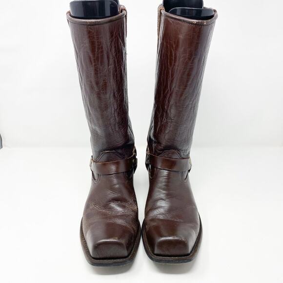 Vintage Biltrite Brown Leather Harness Boots Men's Size 8.5E Wide VGUC Pull On - Picture 2 of 9